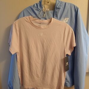 New Balance Light Pink Short Sleeve Top with Light Blue Jacket